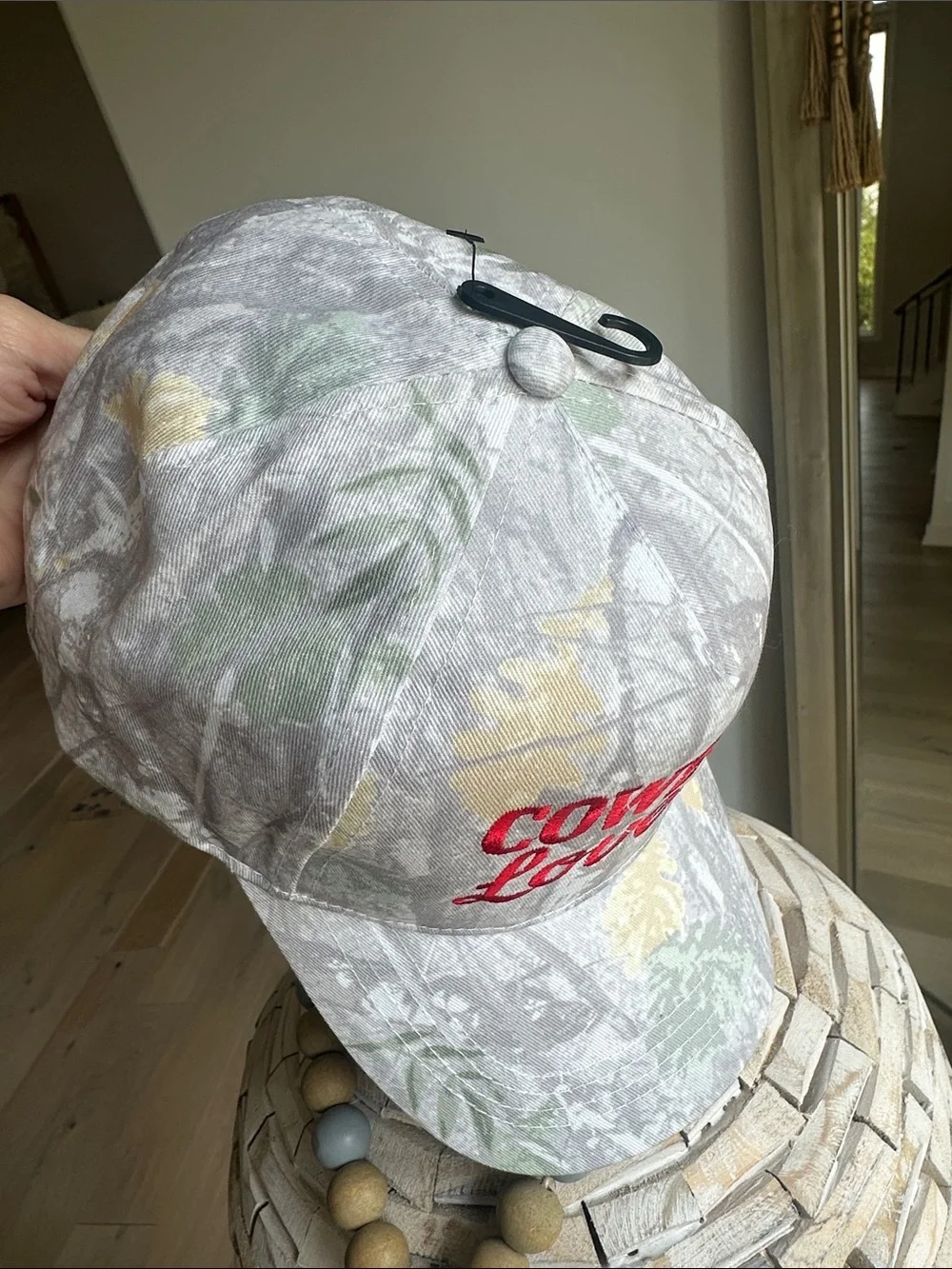 David and Young Women's Camo Cap with Red Embroidery